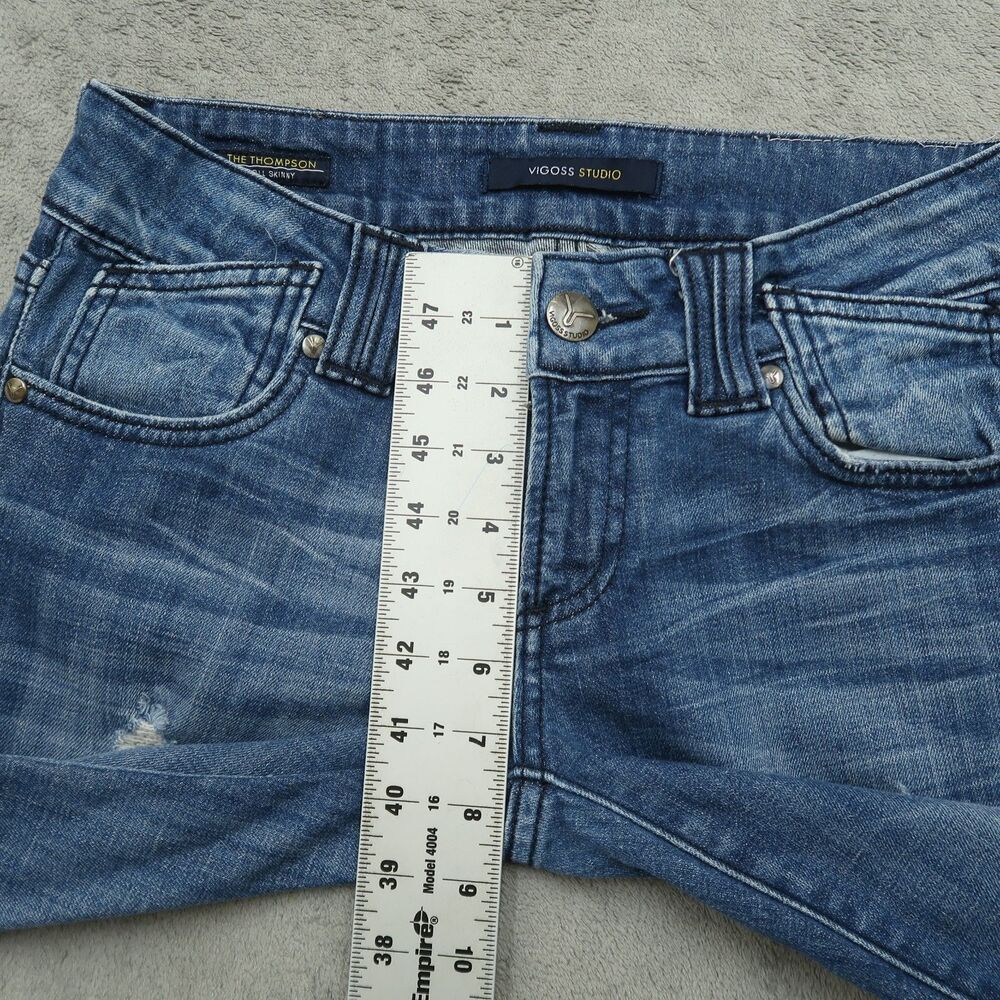 VIGOSS Studio Jeans Women's 3/4 Low-Rise Thompson Skinny 29" Inseam Distressed - Picture 7 of 16